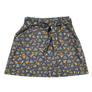 Anthropologie Fei Pebble Beach Belted Paper Bag A-Line Skirt (Size 12)